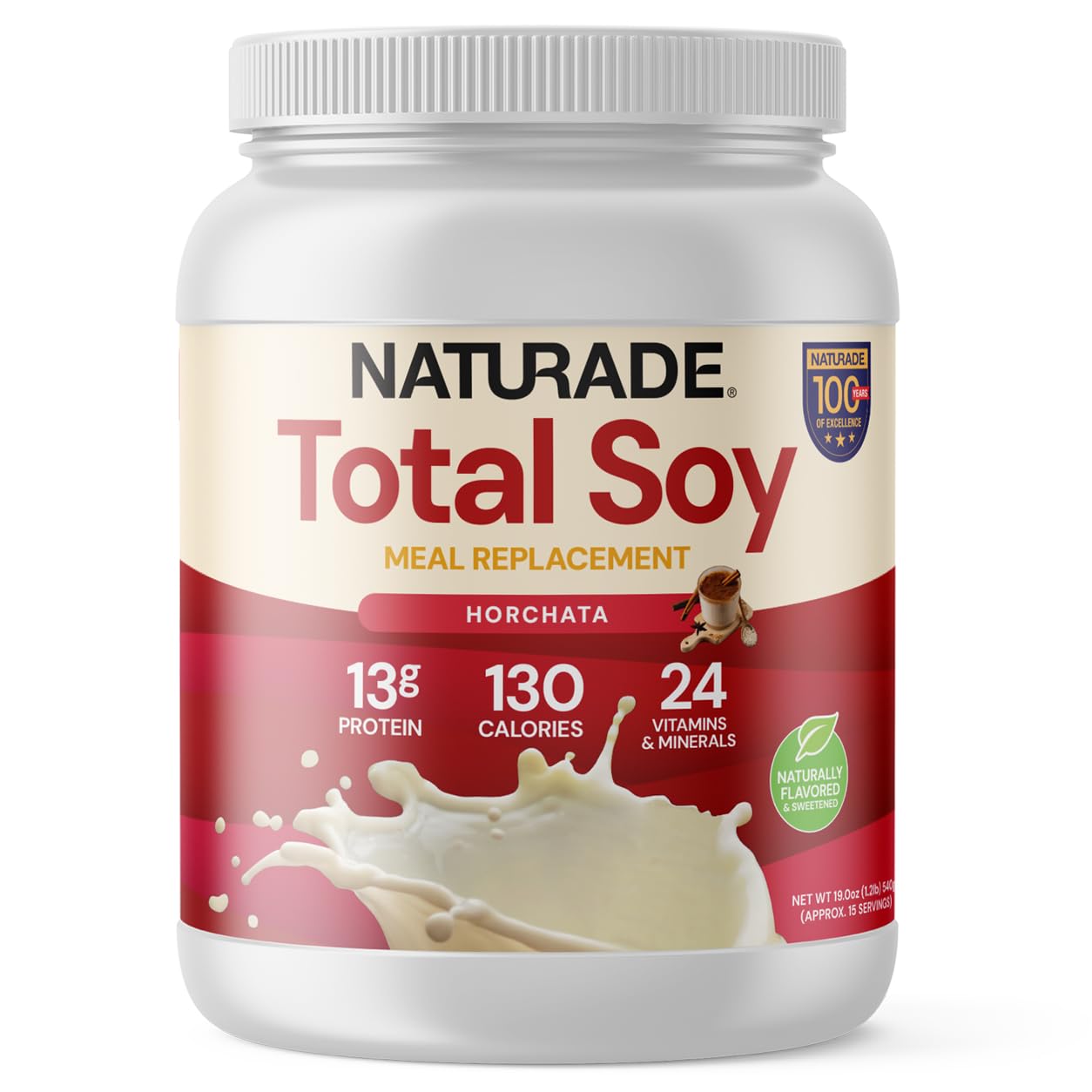 Naturade Total Soy Protein Powder | 13g Protein & 130 Calories per Servings | Meal Replacement Shake Mix | Non-GMO Soy | Lactose & Gluten Free | French Vanilla (15 Servings)