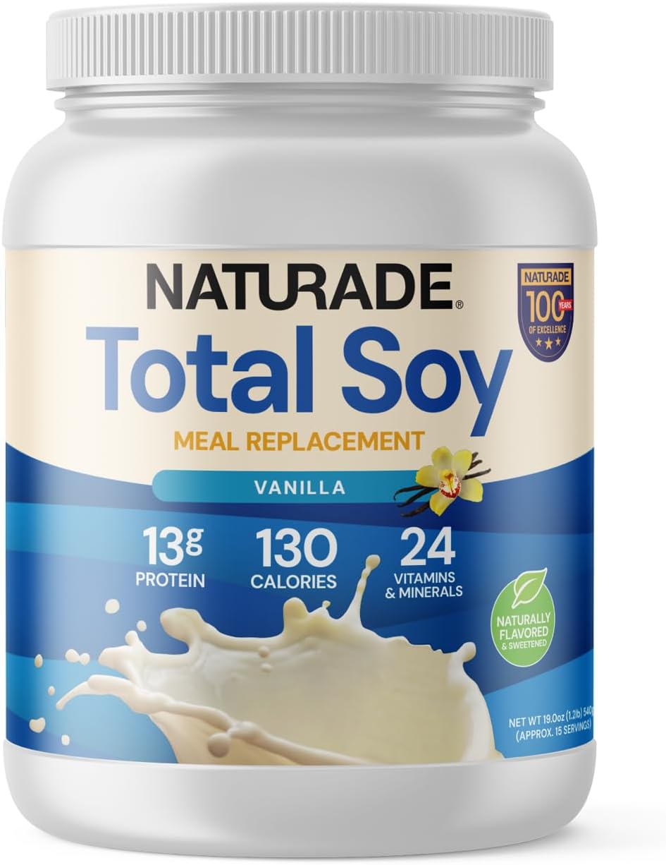 Naturade Total Soy Protein Powder | 13g Protein & 130 Calories per Servings | Meal Replacement Shake Mix | Non-GMO Soy | Lactose & Gluten Free | French Vanilla (15 Servings)