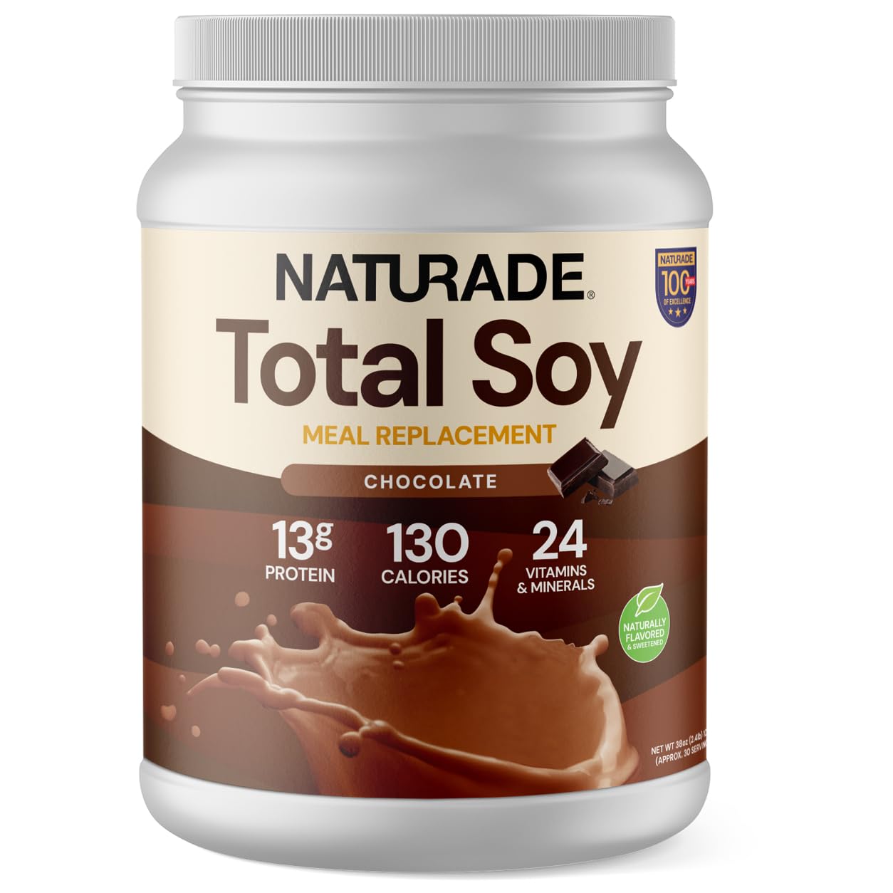 Naturade Total Soy Protein Powder | 13g Protein & 130 Calories per Servings | Meal Replacement Shake Mix | Non-GMO Soy | Lactose & Gluten Free | French Vanilla (15 Servings)