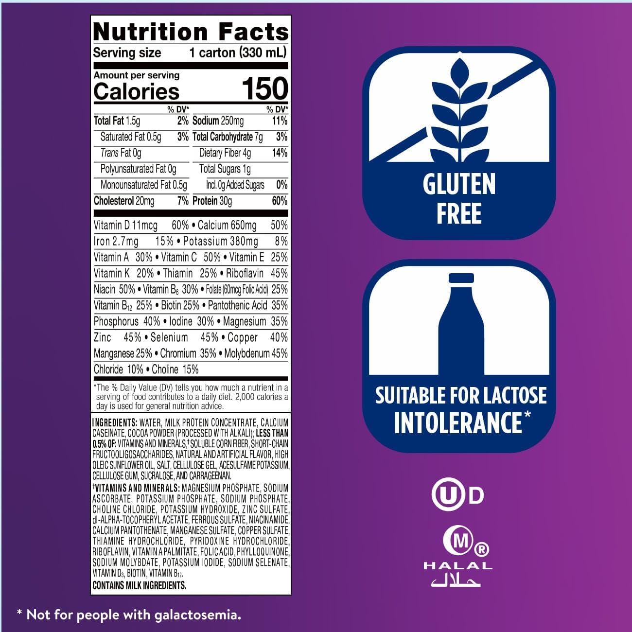 Ensure Max Protein Milk Chocolate Shake, 30g High Protein, 4 Pack | 30g Protein to Support Muscle Health & Manage Hunger for Adults, Each Protein Shake has 1g Sugar, 150 Calories, 4g Fiber