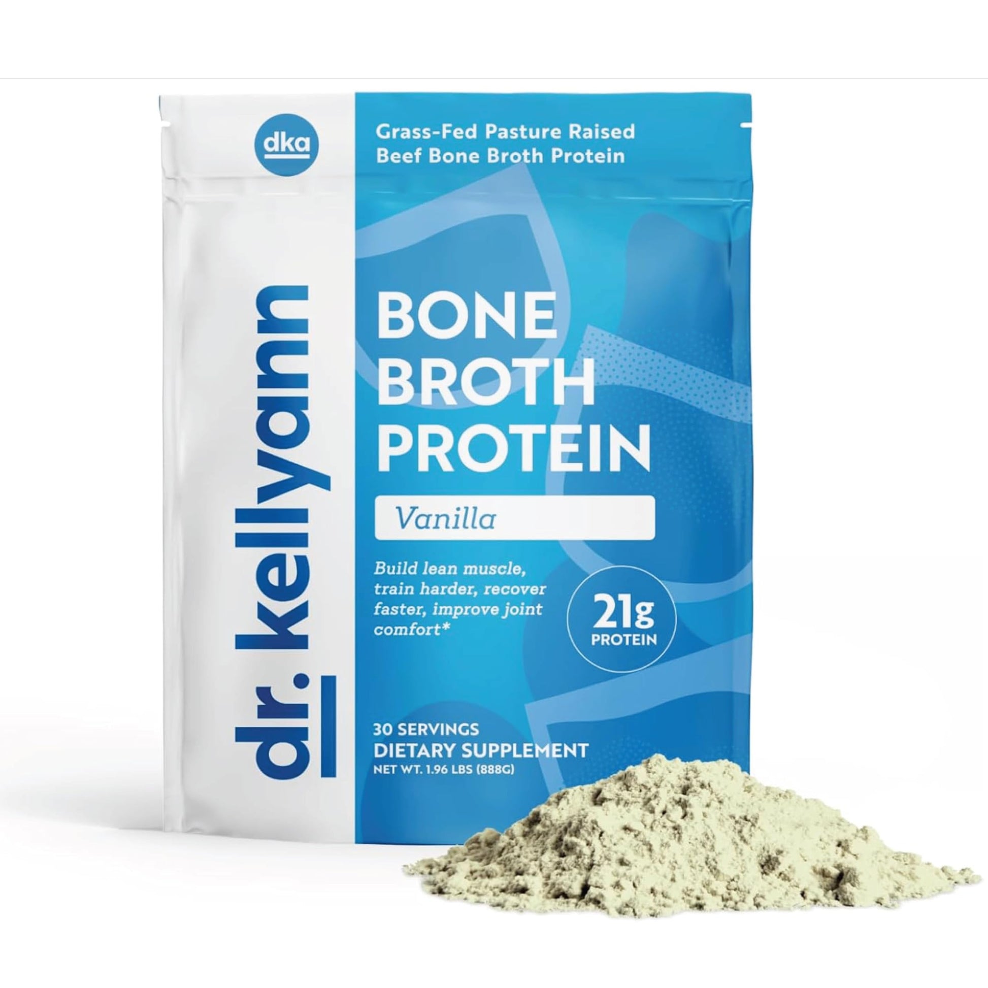 Dr. Kellyann Keto Bone Broth Protein Powder Chocolate - Protein 21g, Grass Fed Hydrolyzed Collagen - Gluten and Dairy Free, Paleo, Keto Protein Shakes (30 Servings)