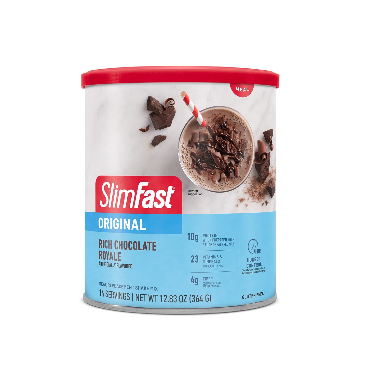 SlimFast Keto Meal Replacement Shake, Fudge Brownie Batter, Low Carb Keto Protein Powder with Collagen & Whey, No Sugar Added, Gluten Free, Weight Loss Support, 10-Serving Canister
