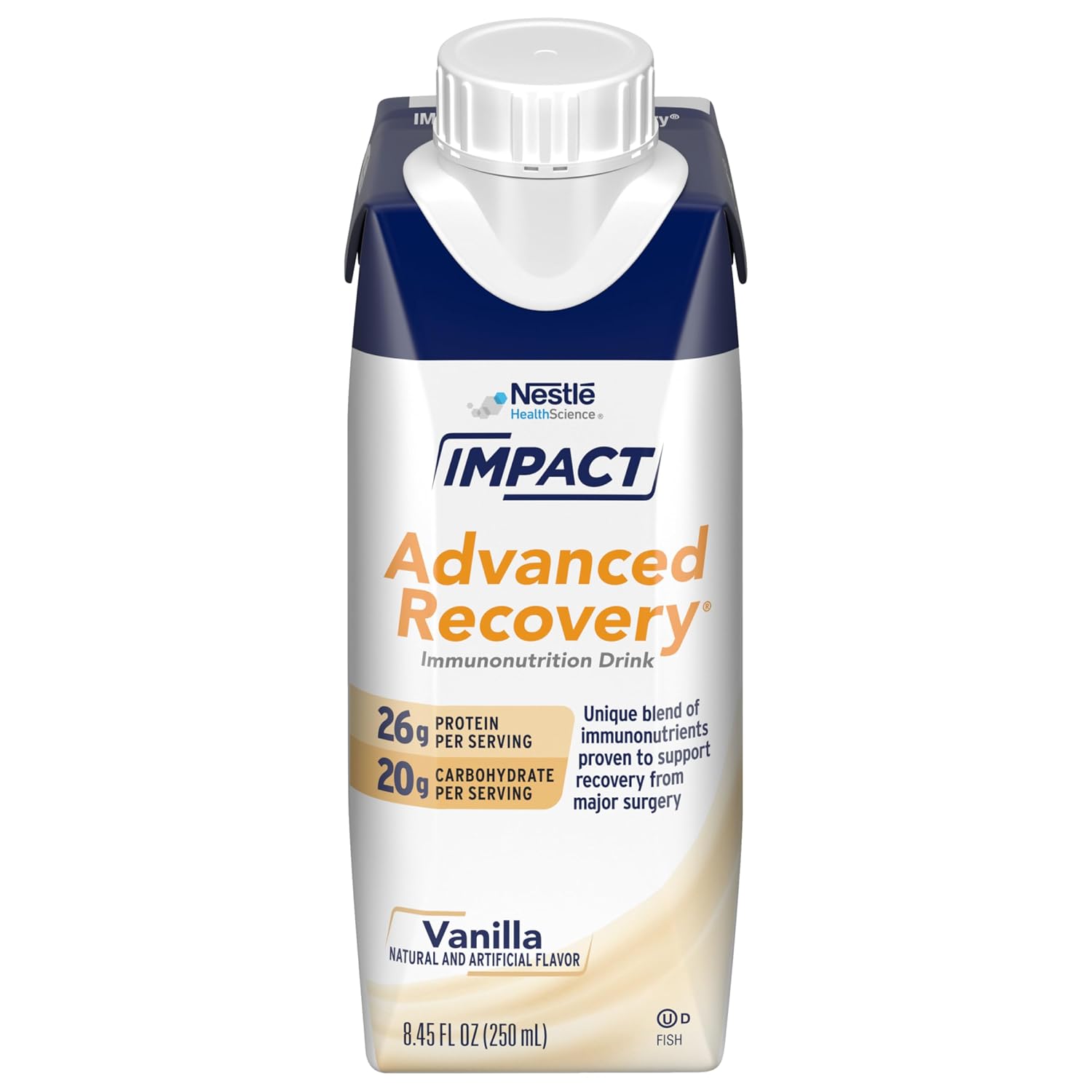 IMPACT Advanced Recovery Drink, Pre & Post Surgery Nutritional Drink, Surgery Recovery and Immune Support (280 Calories, 26g Protein), Vanilla, 8.45 Fl Oz, Pack of 10
