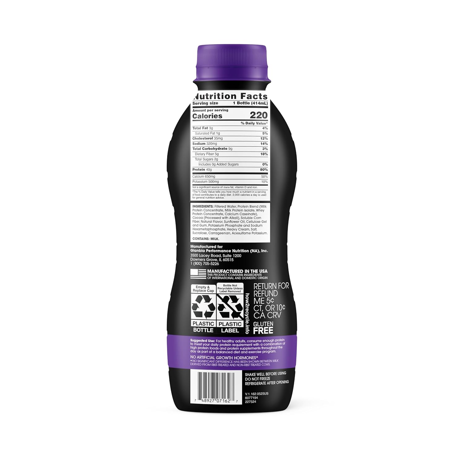 Optimum Nutrition 40g Protein Shake, Chocolate, 14 Fl Oz, 12 Ct