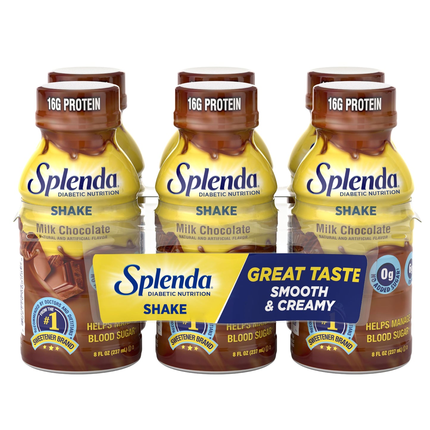 SPLENDA Diabetes Nutrition Shakes, Milk Chocolate, 8 Fl Oz | Meal Replacement Shake, Pack of 24