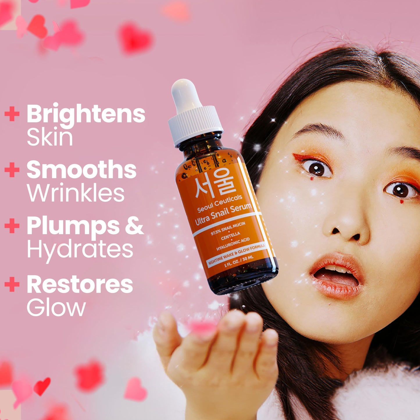Korean Skin Care Set - Snail Mucin Glow Kit Contains Snail Hyaluronic Acid Serum + Snail Turmeric Mask + Snail Eye Cream + Snail Face Cream Moisturizer