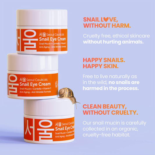 Korean Skin Care Set - Snail Mucin Glow Kit Contains Snail Hyaluronic Acid Serum + Snail Turmeric Mask + Snail Eye Cream + Snail Face Cream Moisturizer