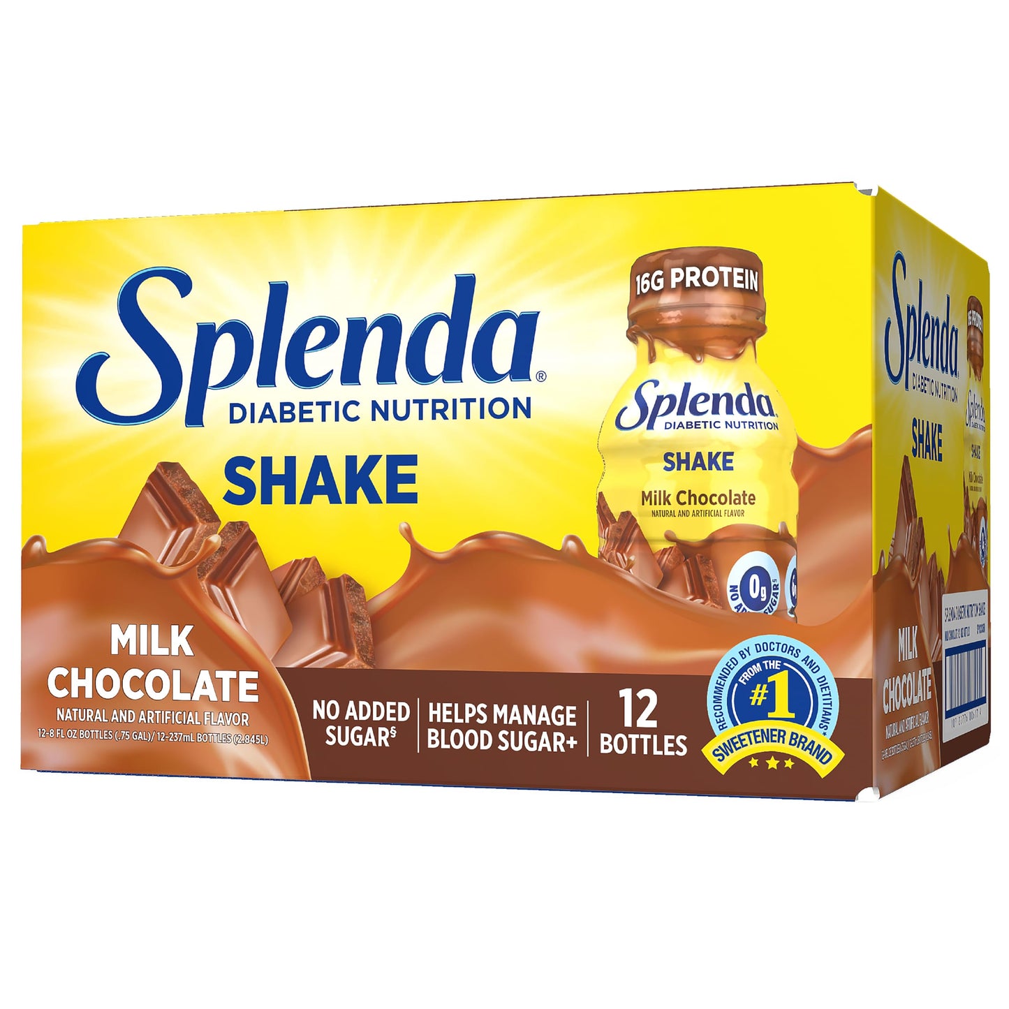 SPLENDA Diabetes Nutrition Shakes, Milk Chocolate, 8 Fl Oz | Meal Replacement Shake, Pack of 24