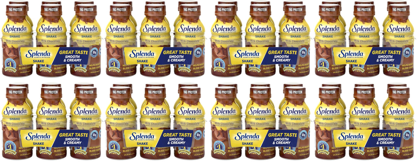 SPLENDA Diabetes Nutrition Shakes, Milk Chocolate, 8 Fl Oz | Meal Replacement Shake, Pack of 24
