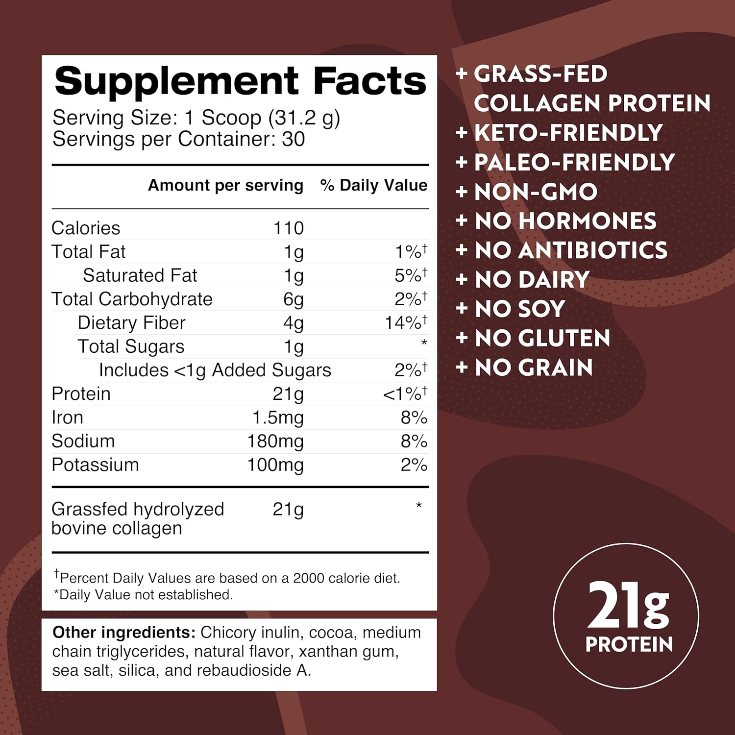 Dr. Kellyann Keto Bone Broth Protein Powder Chocolate - Protein 21g, Grass Fed Hydrolyzed Collagen - Gluten and Dairy Free, Paleo, Keto Protein Shakes (30 Servings)