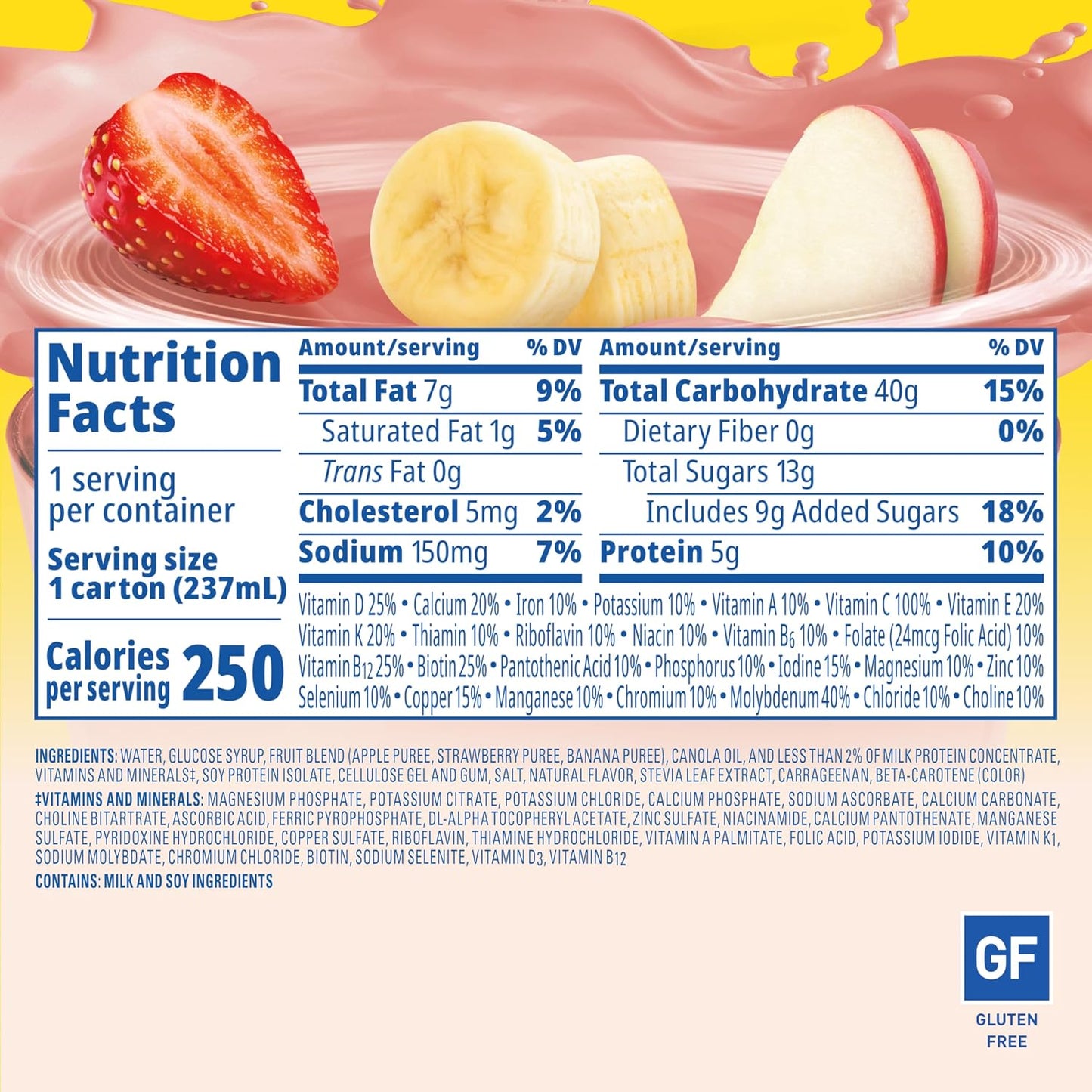 Carnation Breakfast Essentials Fruit & Protein Smoothie, Strawberry Banana