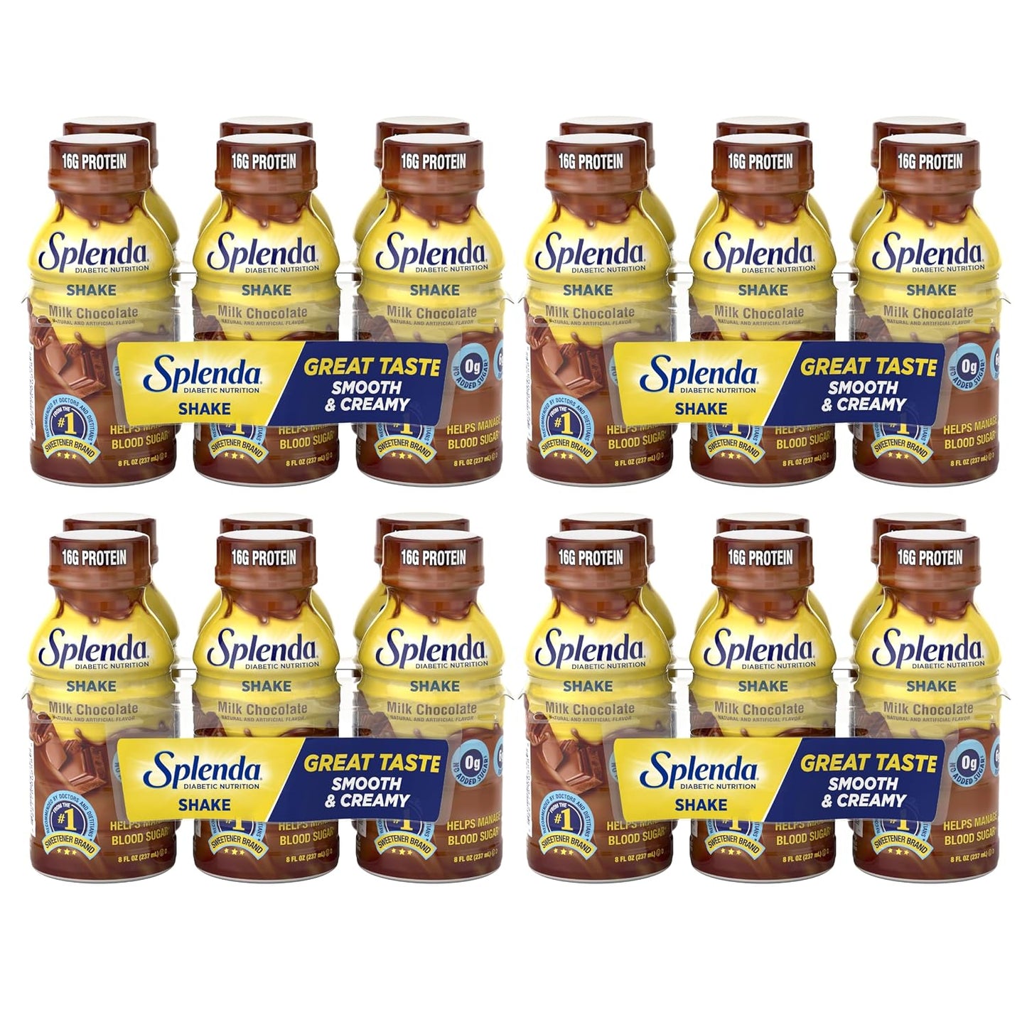 SPLENDA Diabetes Nutrition Shakes, Milk Chocolate, 8 Fl Oz | Meal Replacement Shake, Pack of 24