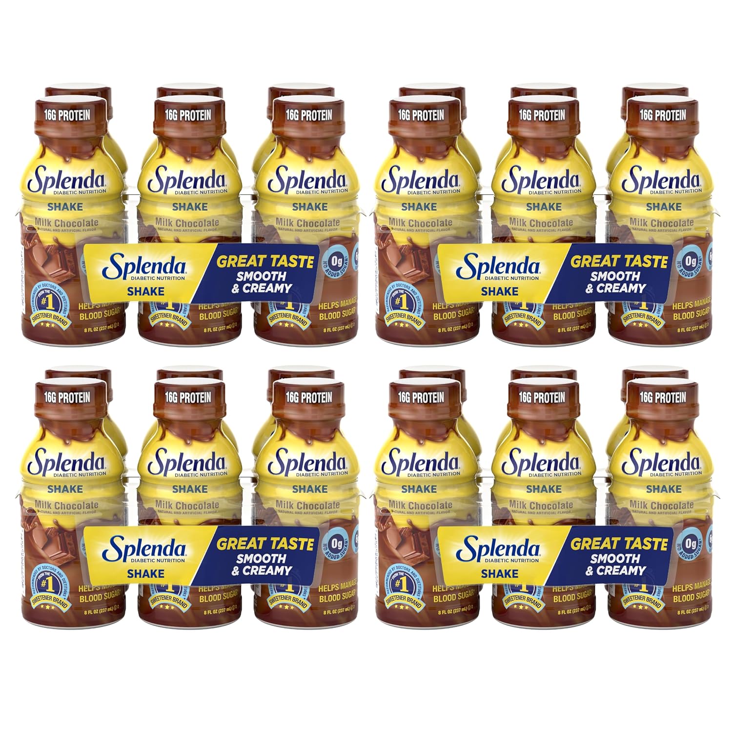 SPLENDA Diabetes Nutrition Shakes, Milk Chocolate, 8 Fl Oz | Meal Replacement Shake, Pack of 24