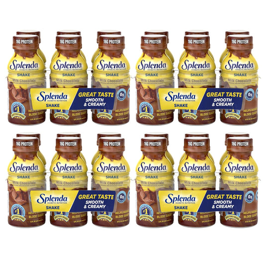 SPLENDA Diabetes Nutrition Shakes, Milk Chocolate, 8 Fl Oz | Meal Replacement Shake, Pack of 24